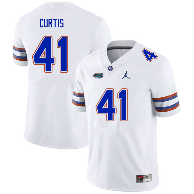 Men #41 Justin Curtis Florida Gators College Football Jerseys Sale-White - Click Image to Close